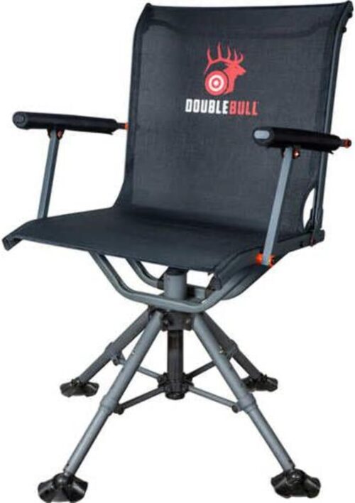 Primos Hunting Double Bull Swivel Chair with 360° Range of Motion and Adjustable Height, Collapsible with Shoulder Strap 65166