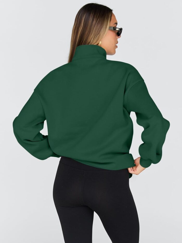 Trendy Queen Womens Oversized Sweatshirts Fall Fashion Hoodies Half Zip Pullover Long Sleeve Shirts Clothes Outfits - Image 4