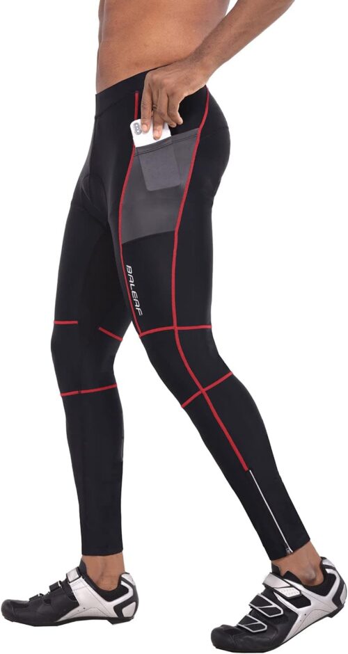 baleaf Men's Cycling Pants 4D Padded Bike Tights Bicycle Biking MTB Long Leggings Pockets UPF 50+