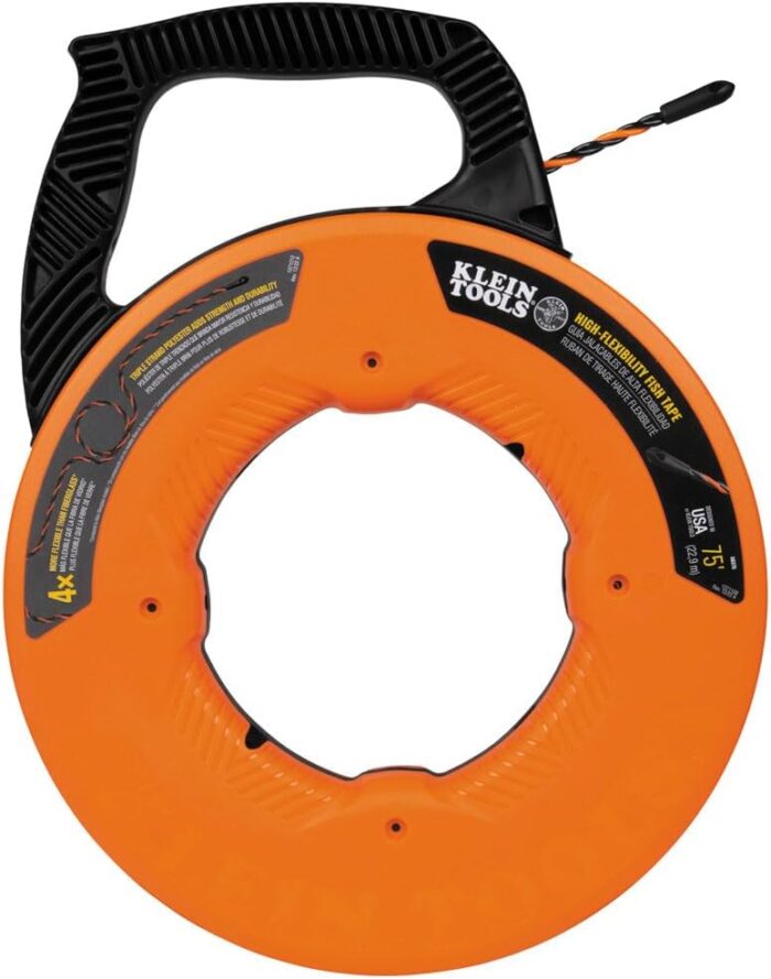 Klein Tools 50375 75-Foot Fish Tape, Hi-Flex Polyester, Electrical Wire Pulling Solution for Flexibility and Strength - Image 5