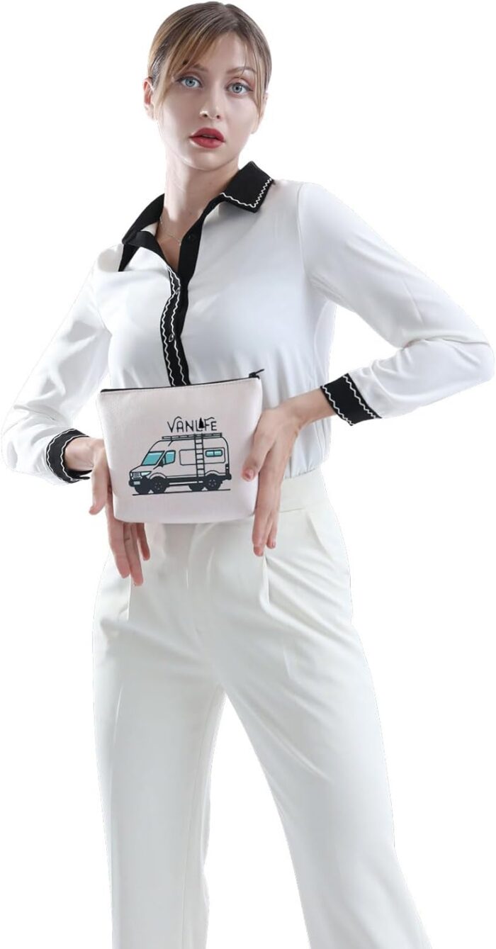POFULL Camper life Cosmetic Bag Traveller Gift Nature Lover Camper Lovers Gift Van Enthusiast Gift (Van life bag) - Image 4