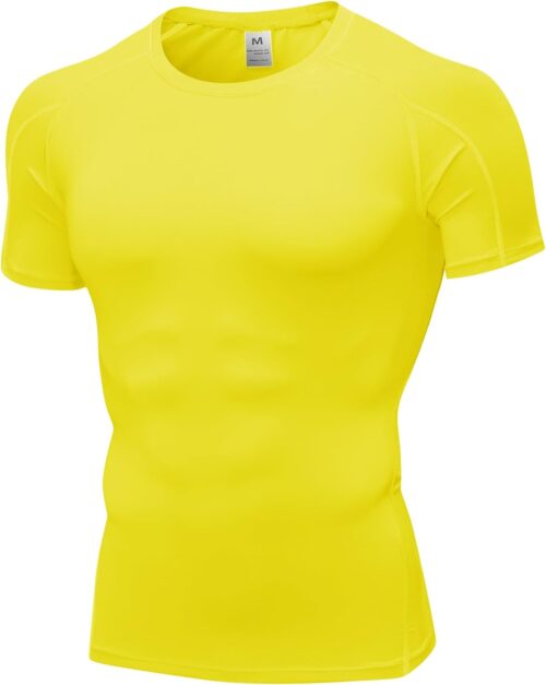 SPVISE Men's Compression Shirts Short Sleeve Workout Gym T-Shirt Running Tops Cool Dry Sports Base Layer Athletic Undershirts
