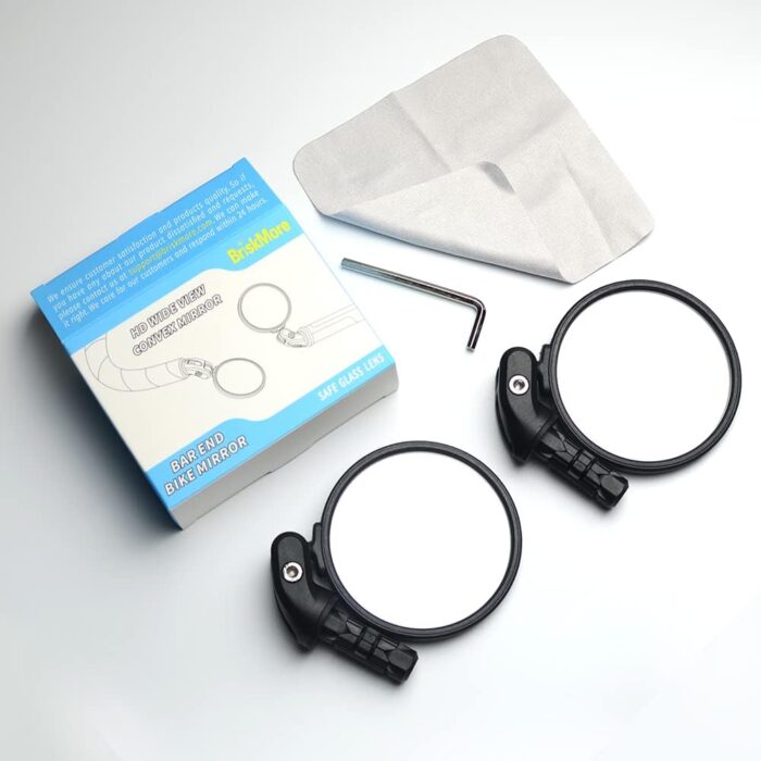 Bike Mirrors,Bike Bar End Mirror, HD Glass Convex Lens Bicycle Rearview Mirror, Safe Cycling Rearview Mirror, Easy to Install - Image 7