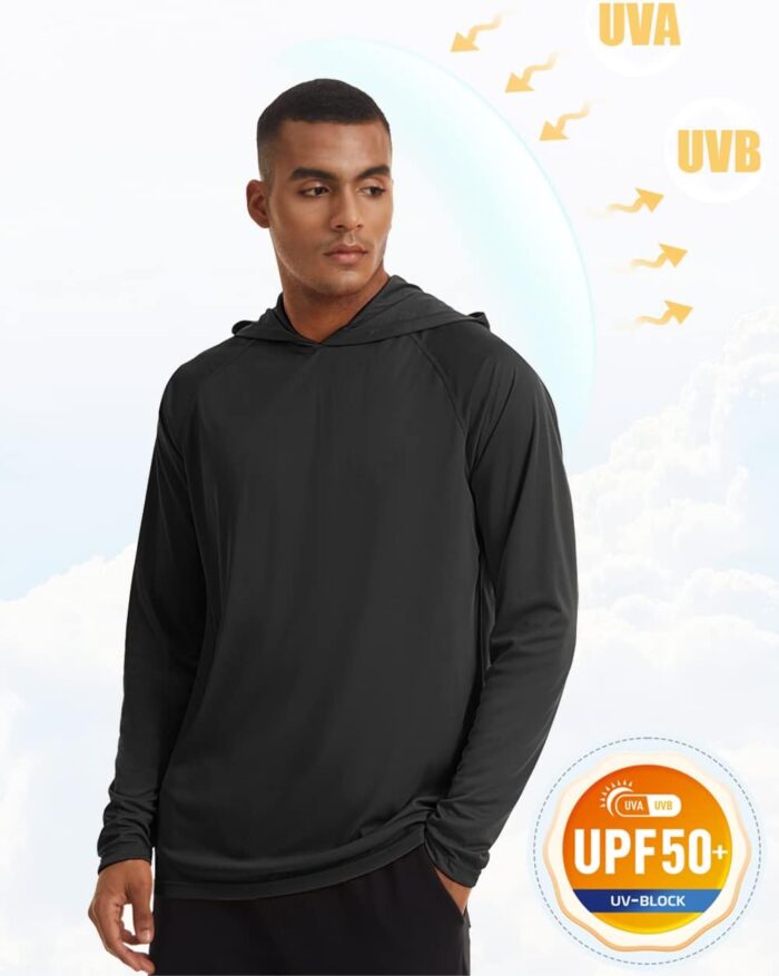 MAGCOMSEN Men's Hooded UPF 50+ Sun Protection T Shirts Long Sleeve Athletic Fishing Shirts Rash Guards - Image 3