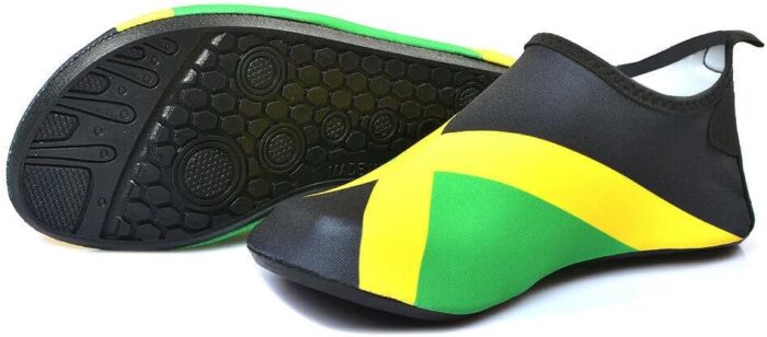 Water Shoes for Women and Men Quick-Dry Swim Beach Shoes for Outdoor Surfing Yoga Exercise Jamaica Flag Caribbean Reggae Rasta - Image 4