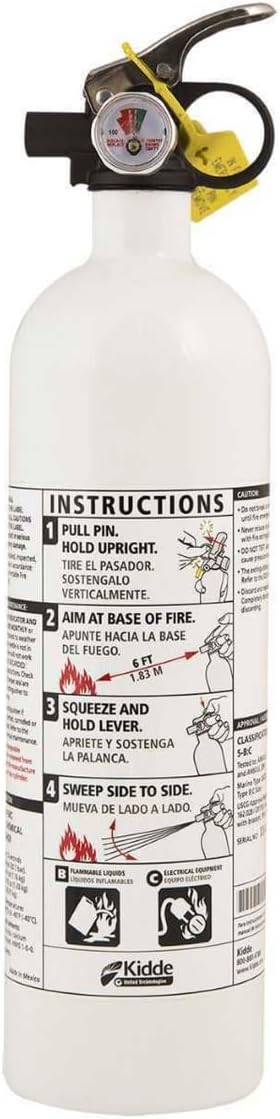 Kidde Fire Extinguisher for Boats, Single-Use 5BC