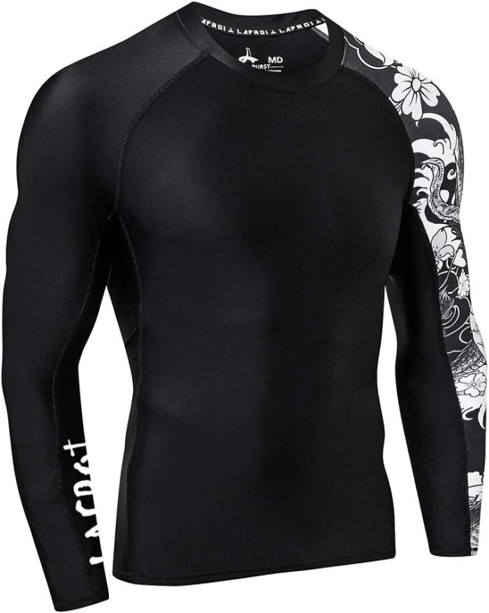 LAFROI Men's Long Sleeve UPF 50+ Baselayer Skins Performance Fit Compression Rash Guard-CLYYB - Image 3
