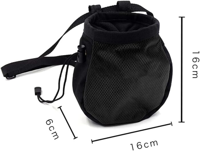 Climbing Chalk Bag for Rock Climbing - with Chalk Ball - Adjustable Black Chalk Bag Bouldering for Rock Climbing Equipment - Image 6