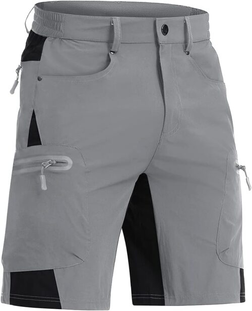 CRYSULLY Men's Hiking Cargo Shorts Outdoor Summer Lightweight Quick Dry Casual Shorts with 5 Pocket