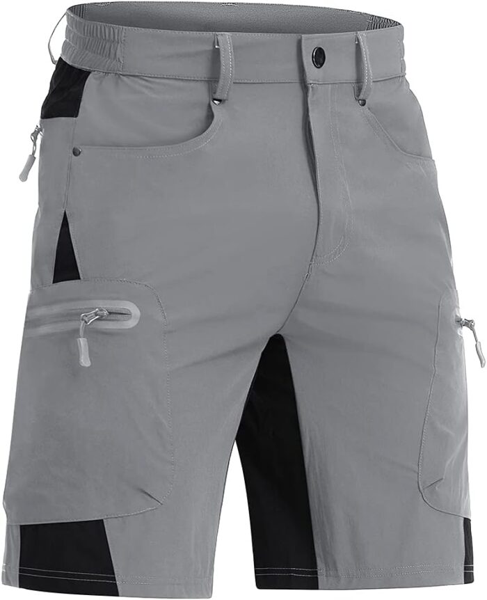 CRYSULLY Men's Hiking Cargo Shorts Outdoor Summer Lightweight Quick Dry Casual Shorts with 5 Pocket