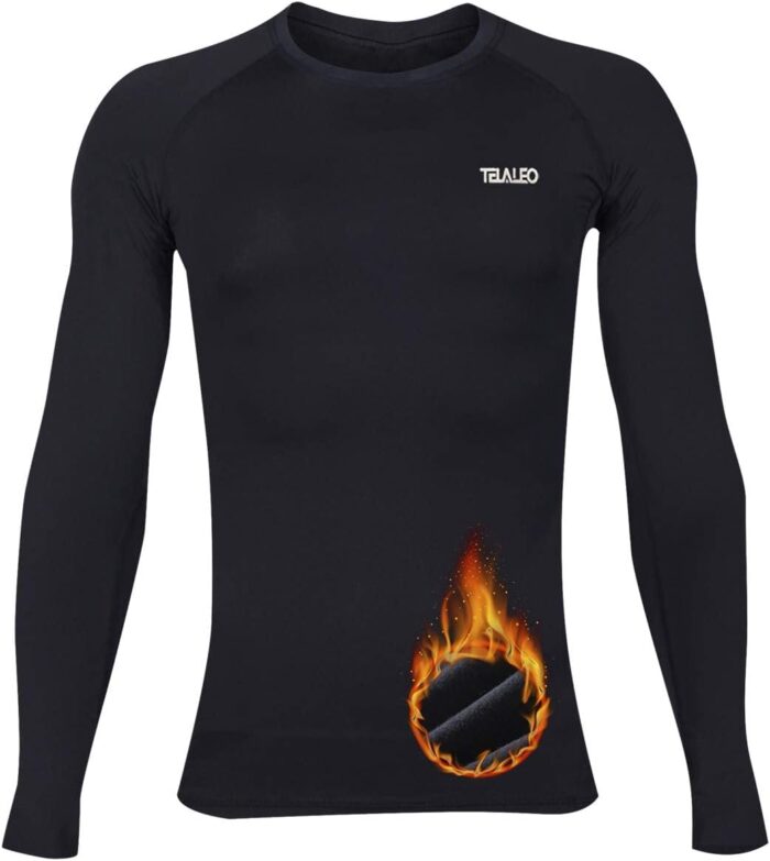 TELALEO Boys' Girls' Long Sleeve Compression Shirts Thermal Fleece Lined Kids Athletic Sports Tops Leggings Baselayer Set - Image 5