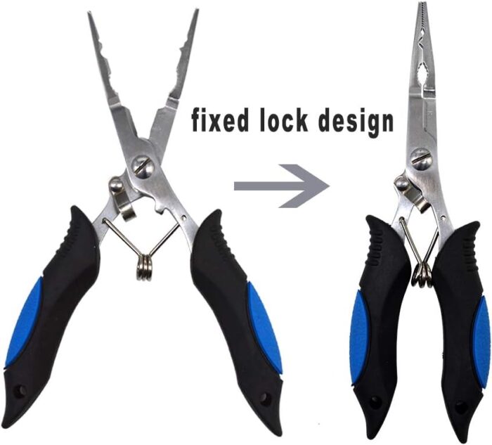 Stainless Steel Fishing Pliers - Needle Nose Plier for Cutting Fishing Line, Multitool Pliers with Sheath and Telescopic Lanyard | Fishing Tools - Image 3