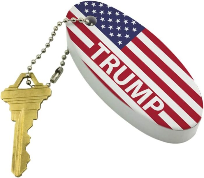 GRAPHICS & MORE President Trump American Flag Floating Keychain Oval Foam Fishing Boat Buoy Key Float - Image 2