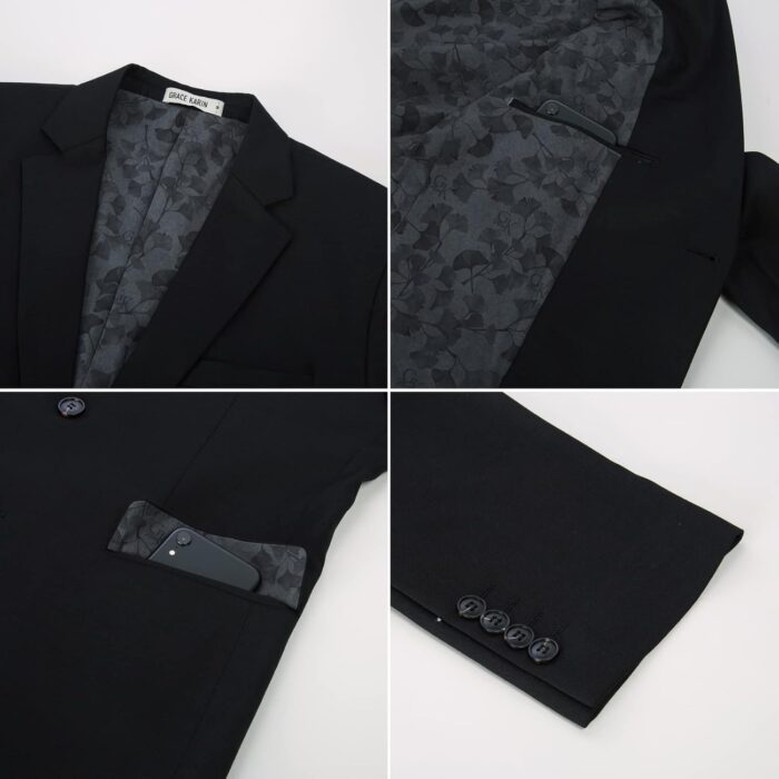 GRACE KARIN Men's Casual Blazer Suit Jackets 2 Button Lightweight Sport Coats - Image 6