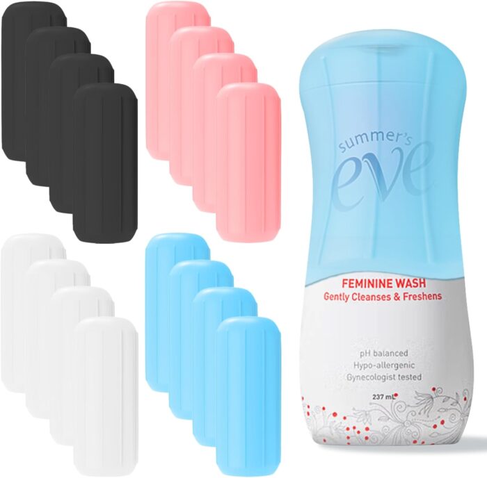 16 Pack Silicone Bottle Cover,Travel Essential for Women Men,Cruise Ship Essentials 2025,Beach Vacation Essentials,Travel Size Toiletries,Airplane Travels Accessories Elastic Sleeves for Leak Proofing - Image 8