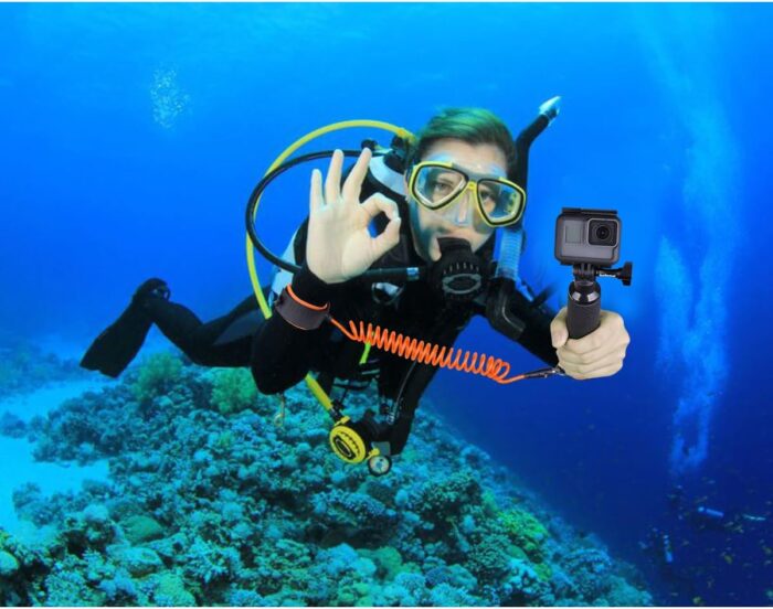 Action Camera Non-Slip Handler Floating Hand Grip Holder Mount + Steel-cored Safety Wrist Strap for GoPro Sony Insta360 Olympus Akaso Underwater Camcorder Diving Surfing Snorkeling Rafting Kayak Scuba - Image 6