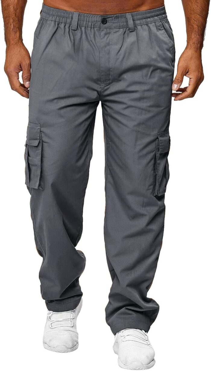 AIFARLD Men's Cargo Pants with Pockets Cotton Hiking Sweatpants Casual Athletic Jogger Sports Outdoor Trousers Relaxed Fit - Image 2