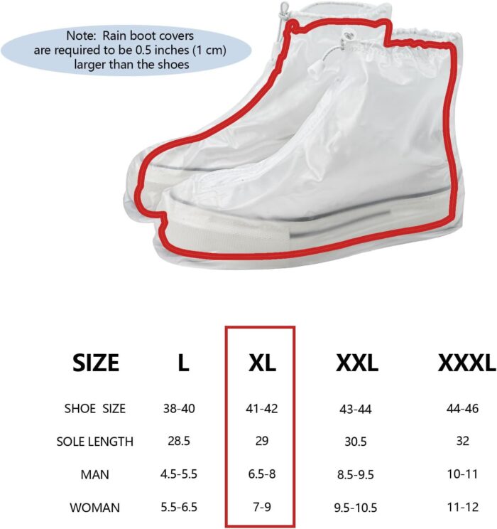 2 Pairs Waterproof Rain Covers for Shoes, PVC Reusable Rain Shoes Cover, Non-Slip Rain Boot Covers for Cycling Outdoor Camping - Image 2