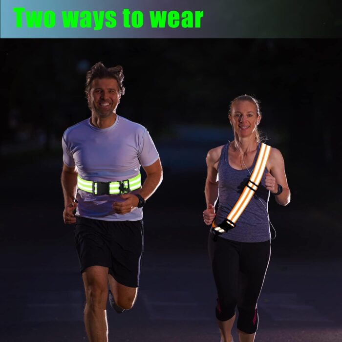 Saintrygo Reflective Sash Running Gear High Visibility Safety Reflective Jacket Adjustable Sash for Walking Cycling at Night - Image 5