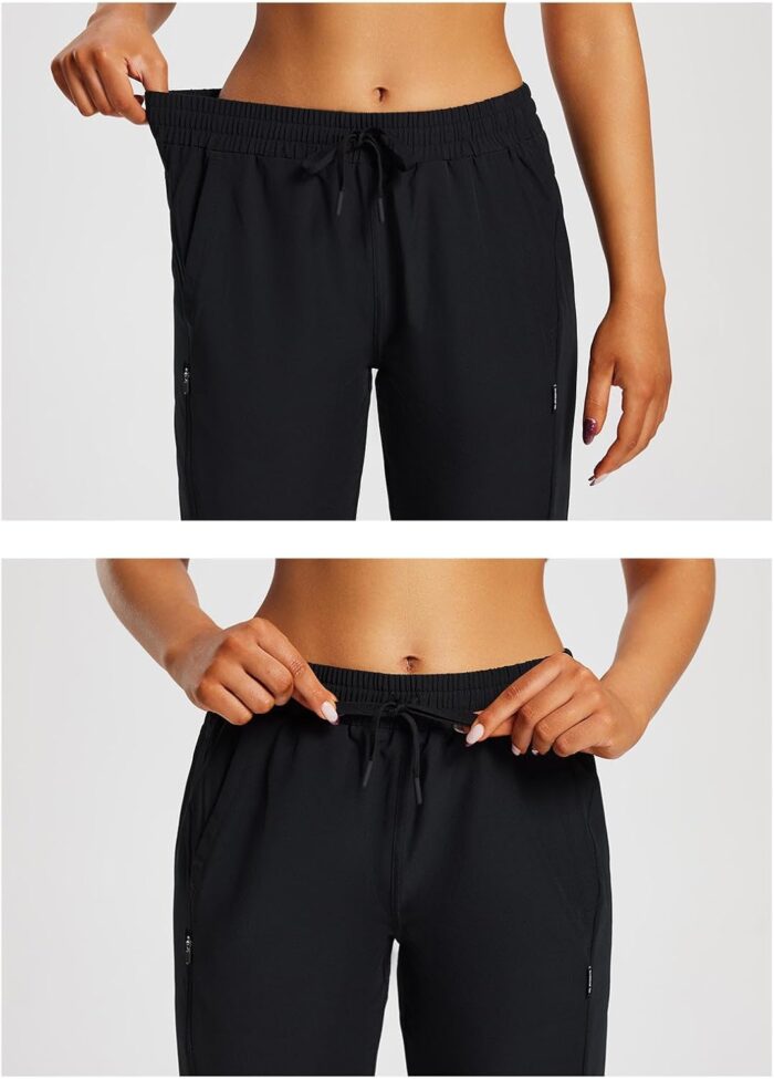 baleaf Women's 15" Long Shorts Below The Knee Capri Hiking Cargo Shorts Lightweight Quick Dry Elastic Waist for Casual - Image 4