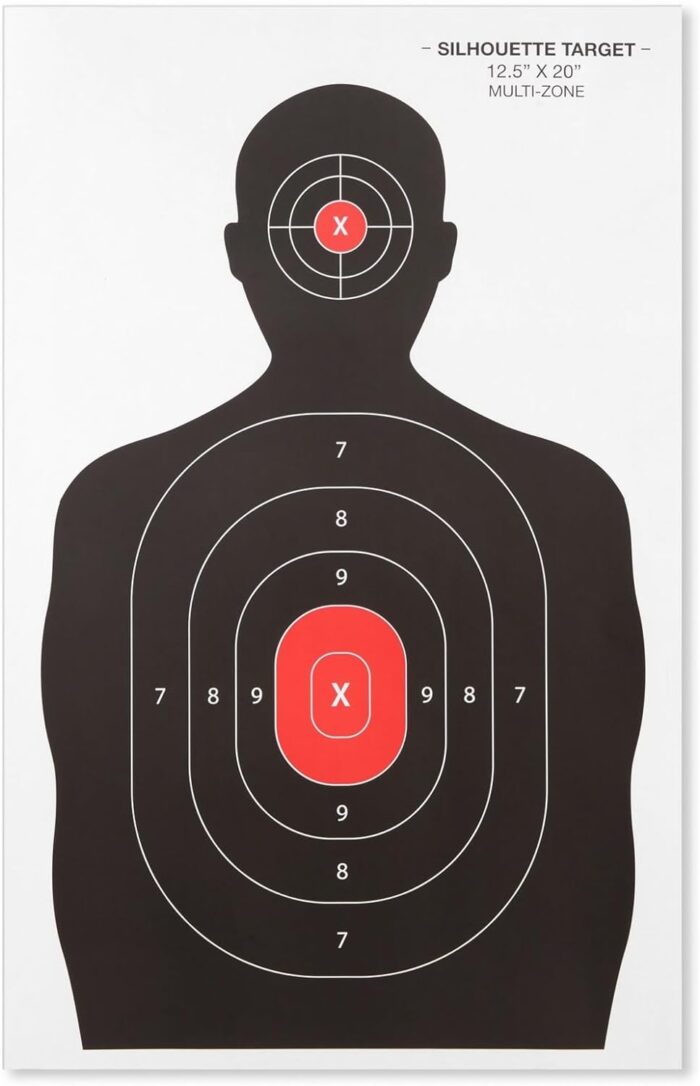 Juvale 50 Pack Paper Shooting Targets for Range, Bulk for Hunting, Silhouette with Red Bullseye (14x22 in) - Targets for Shooting Range - Image 7
