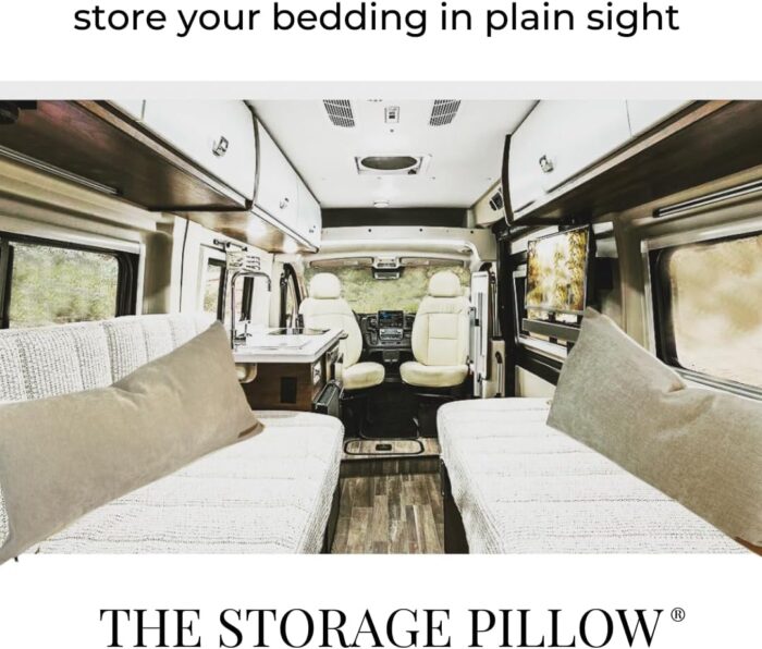 THE STORAGE PILLOW XL zippered storage Pillowcase FILL w Clothes Bedding Blankets to maximize Space - RV Camper Dorm Tiny Home Boat Inside Organization Ideas Accessories - Small Space Storage Solution - Image 8