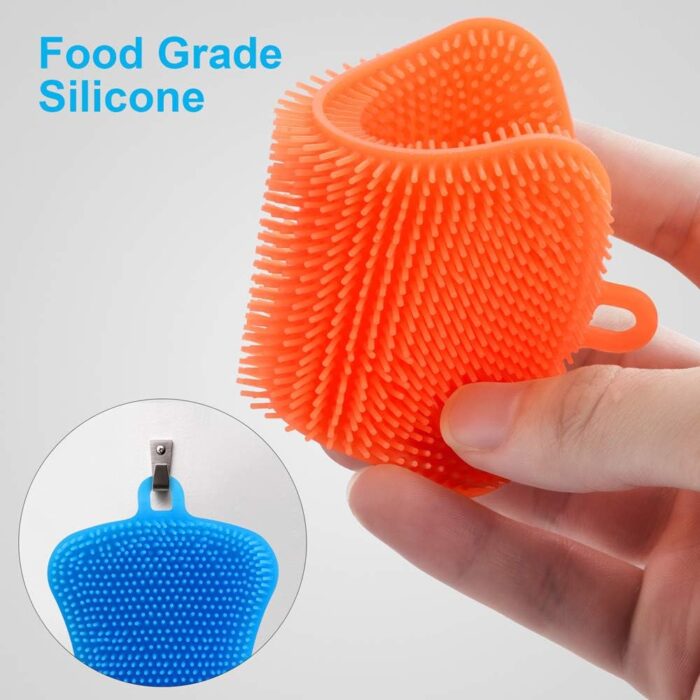 3PCS OstWony Silicone Dish Sponges, Super Food-Grade Silicone Sponges, Multi-Purpose and Efficient Sponge Kitchen Gadgets, Especial Delicate Kitchen Sponge Brush - Image 2