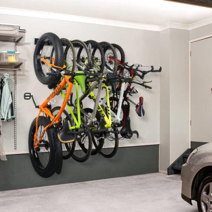 Ultrawall Stainless Steel Bike Storage Rack,6 Bike Storage Hanger Wall Mount for Home & Garage Holds Up to 300lbs, Black - Image 5