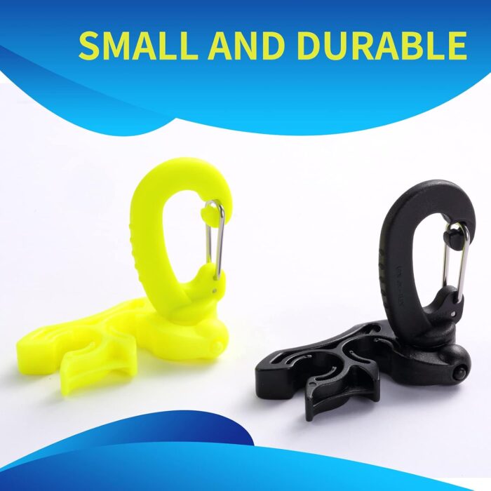 2 Packs Scuba Hose Clip Scuba Diving Hose Holder Clip, Double BCD Dive Hose Holder with Snap Hook Buckle for Snorkeling Scuba Diving Accessories - Image 5