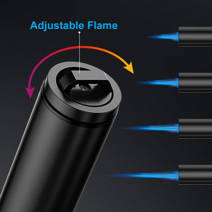 Torch Lighters, 2 Pack, Butane Lighters, Adjustable Jet Flame Torch Lighters, Windproof Butane Refillable Gas Torch Lighter Long Lighter for Candle, Grill, BBQ, Fireworks(Butane Not Included) - Image 3