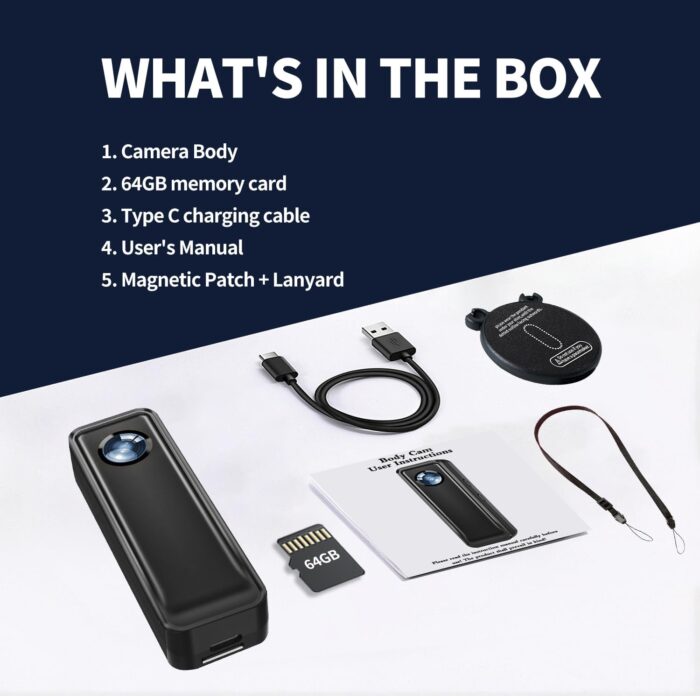 Mini Body Camera 64GB, 4K 30FPS Action Camera, Hands Free Sports Camera with Magnetic Back Clip, Wearable Body Cam POV Records Using for Traveling Cycling Vlogging - Image 7