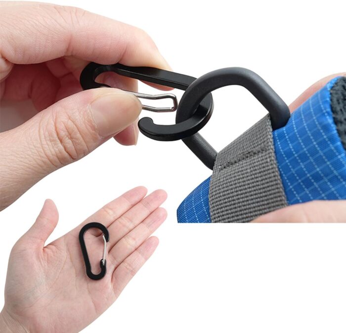 20 Pack Aluminum Carabiner Keychain Clip 2 Inch Lightweight D-Ring Caribeaners Spring Snap Hook with Flat Key Rings Carabeaner for Fishing Camping Hiking Outdoor Duffle Bag Daypack Backpack - Image 3