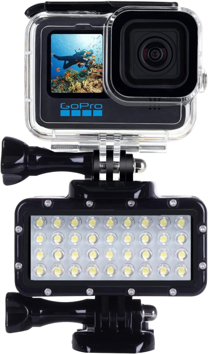 Suptig Diving Light High Power Dimmable Waterproof LED Video Light Fill Night Light Diving Underwater Light Waterproof 147ft for Gopro Hero 13/Hero 12/11/10/9/8/7/6/5/5S/4/3+ More Action Cam - Image 3