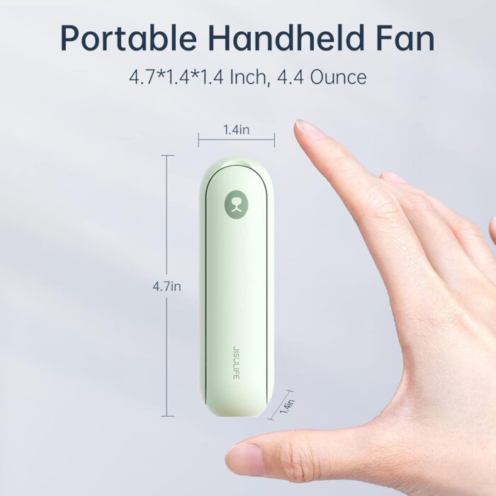 JISULIFE Portable Handheld Fan, Mini 3 In 1 with Rechargeable Battery, Personal Pocket Fan for Travel, Outdoor, USB Power Bank, Flashlight, Essential Ideal Gifts for Men/Women/Family/Friends - Green - Image 6