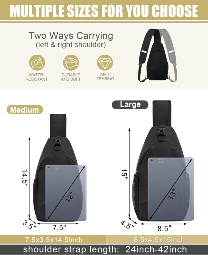 Crossbody Bags for Women Men Trendy Sling Bag Bakpack Casual Chest Bag with Convertible Shoulder Strap - Image 2