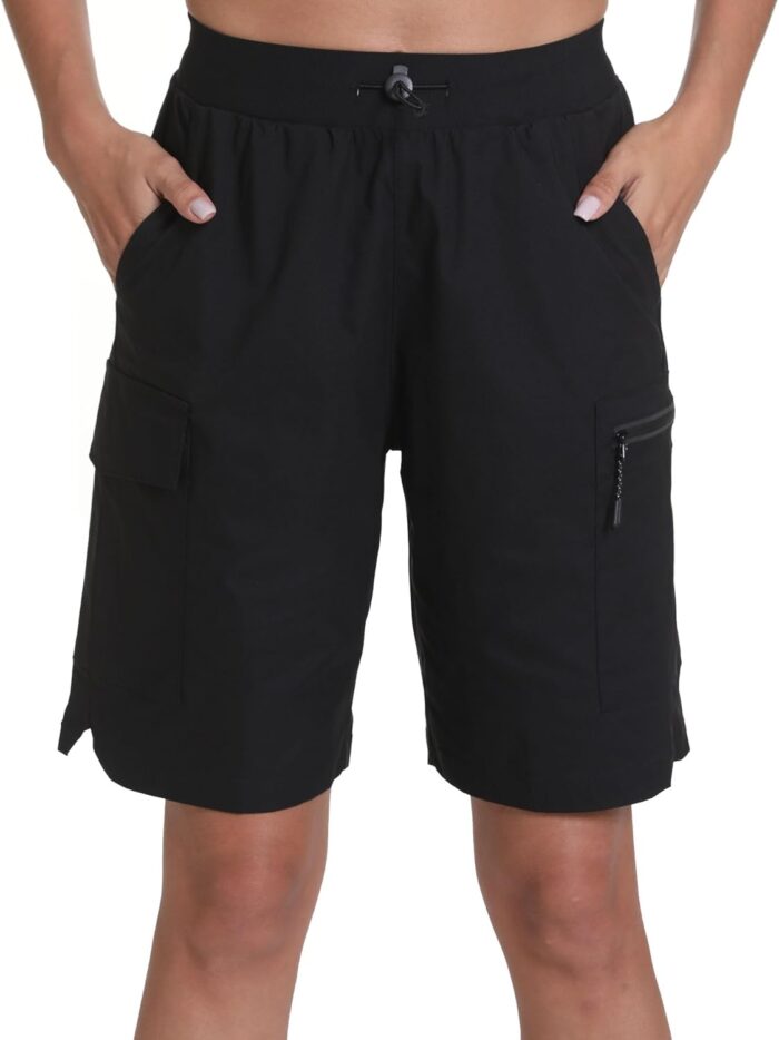 Rrosseyz Women's Hiking Cargo Shorts with Pockets Quick Dry Athletic Gym for Women Exercise Lounge - Image 3