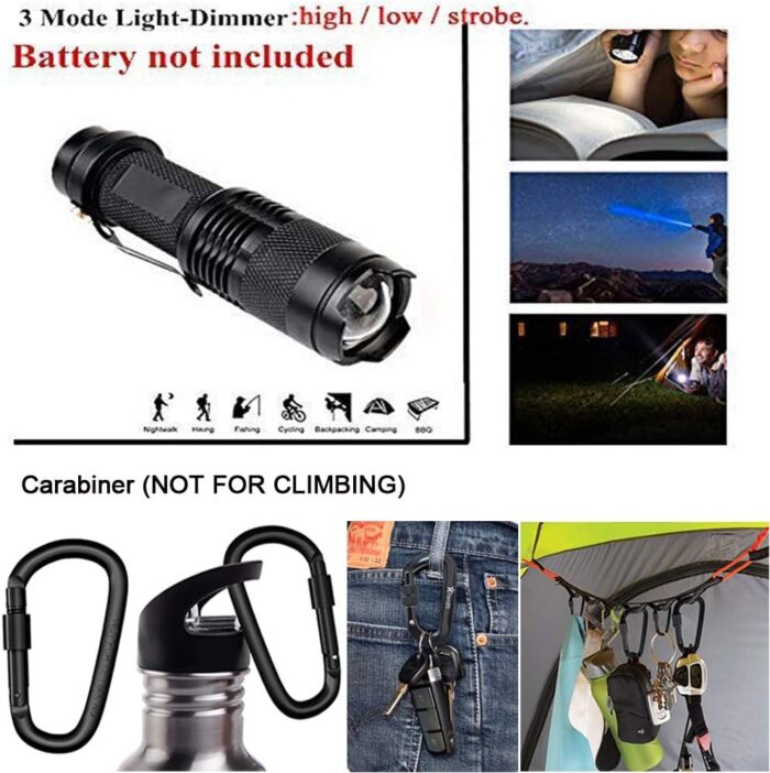 16pcs Emergency Survival Kit, Compact Survival Tactical Gear, Cool EDC Survival Tool for Cars, Camping, Hiking, Hunting, Fishing, Adventure Accessorie for Men Husband Dad Friend - Image 2