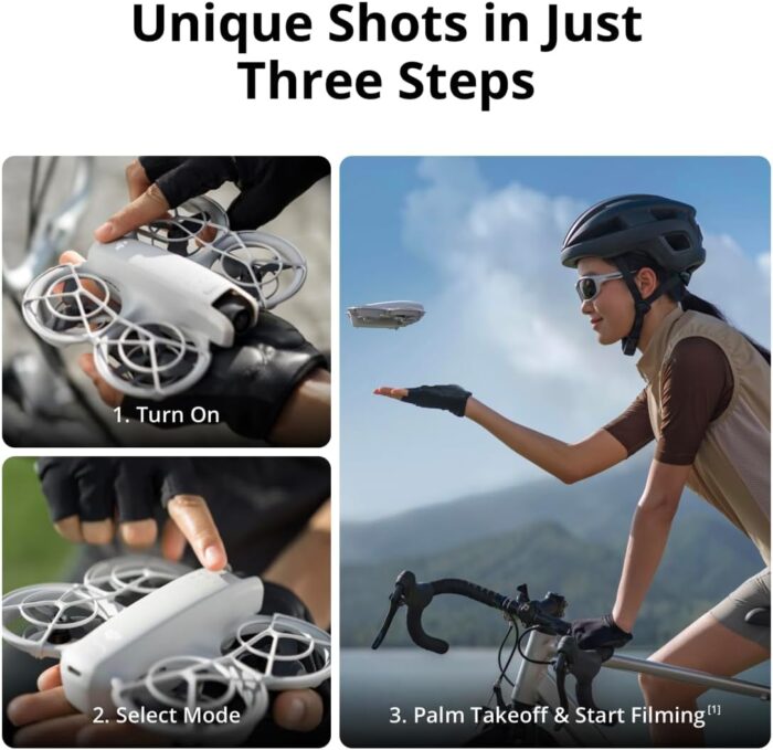 DJI Neo, Mini Drone with 4K UHD Camera for Adults, 135g Self Flying Drone that Follows You, Palm Takeoff, Subject Tracking, QuickShots, Stabilized Video, Built-In Propeller Guard (Controller-Free) - Image 2