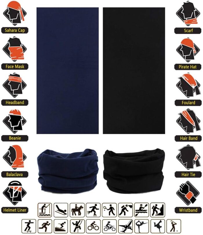 Headband Neck Gaiter Head Wrap Headwear Face Mask Magic Scarf Bandana for Men and Women - Image 4