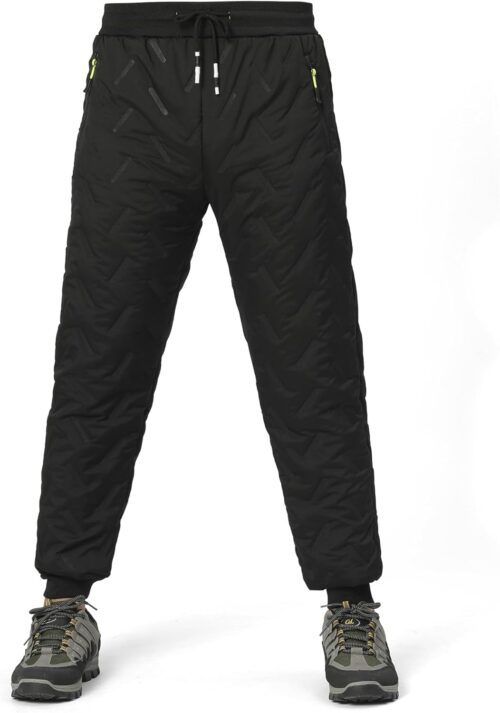 Men's Winter Snow Pants Sherpa Lined Sweatpants Thicken Warm Fleece Pants Sports Jogger Pants