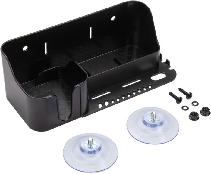 KEMIMOTO Boat Caddy Organizer, Cup Holder Installed With Screws/Suction Cups on Any Flat Surface, Storage Organizer, Cockpit Storage Box for Bass Kayak Pontoon Jon Boat - Image 9