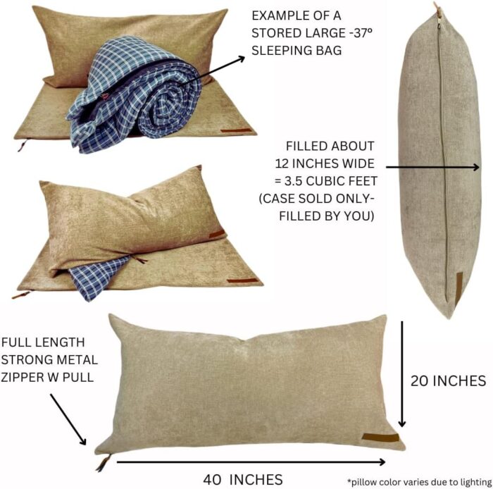 THE STORAGE PILLOW XL zippered storage Pillowcase FILL w Clothes Bedding Blankets to maximize Space - RV Camper Dorm Tiny Home Boat Inside Organization Ideas Accessories - Small Space Storage Solution - Image 7