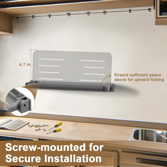 Safoner RV Aluminum Fold-Down Wall Shelf - The Essential Camper Accessory for Interior Organization | Space-Efficient Versatile Floating Storage- 1 Pack - Image 6