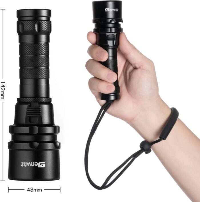 Scuba Diving Flashlight Dive Torch 2000 Lumen Waterproof Underwater XM-L2 LED Submarine Lights Holder with Charger for Under Water Deep Sea Cave at Night - Image 3