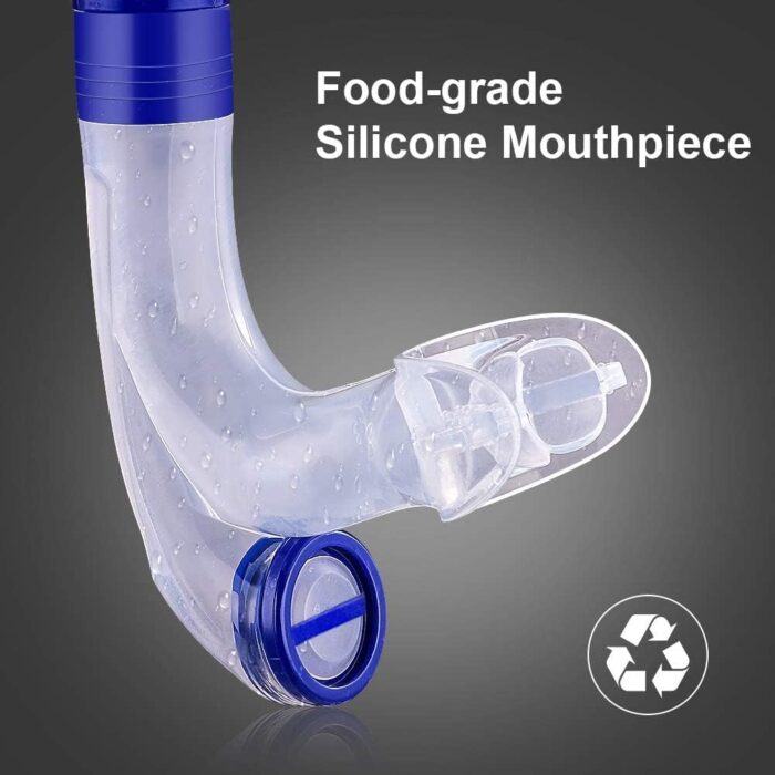 Swim Snorkel for Lap Swimming,Adult Swimmers Snorkeling Gear for Swimming Snorkel Training in Pool and Open Water,Snorkle Center Mount Silicone Mouthpiece One-Way Purge Valve - Image 5