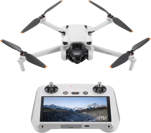 DJI Mini 3 (DJI RC), Lightweight 3x Mechanical Gimbal Drones with Camera for Adults 4K, 38-min Flight Time, up to 32800ft (10km) Video Transmission, Vertical Shooting, GPS Auto Return Integrated