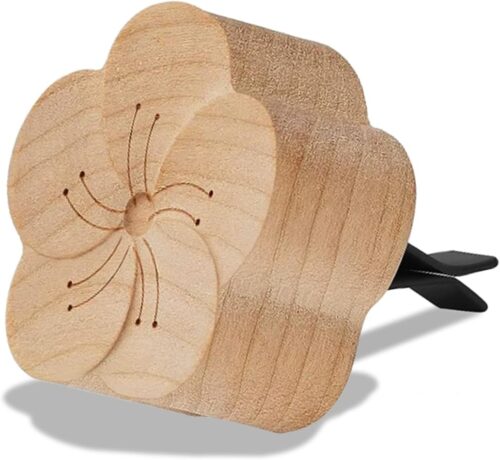 Wood Flower Essential Oil Diffuser, Car Air Freshener Vent Clip Aromatherapy Diffuser, Car Diffusers for Essential Oils, Car Diffuser Clip for Car Office Bedroom (Light-1 Pack)
