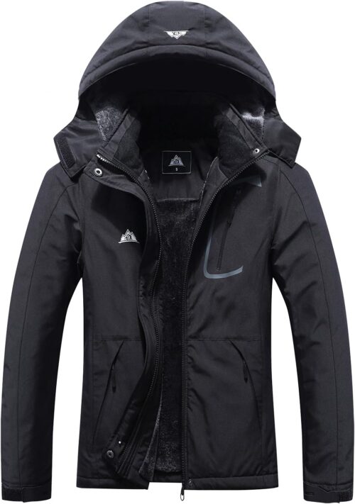 MOERDENG Women's Waterproof Ski Jacket Warm Winter Coat Outdoor Windbreaker Hiking Snowboarding Jacket