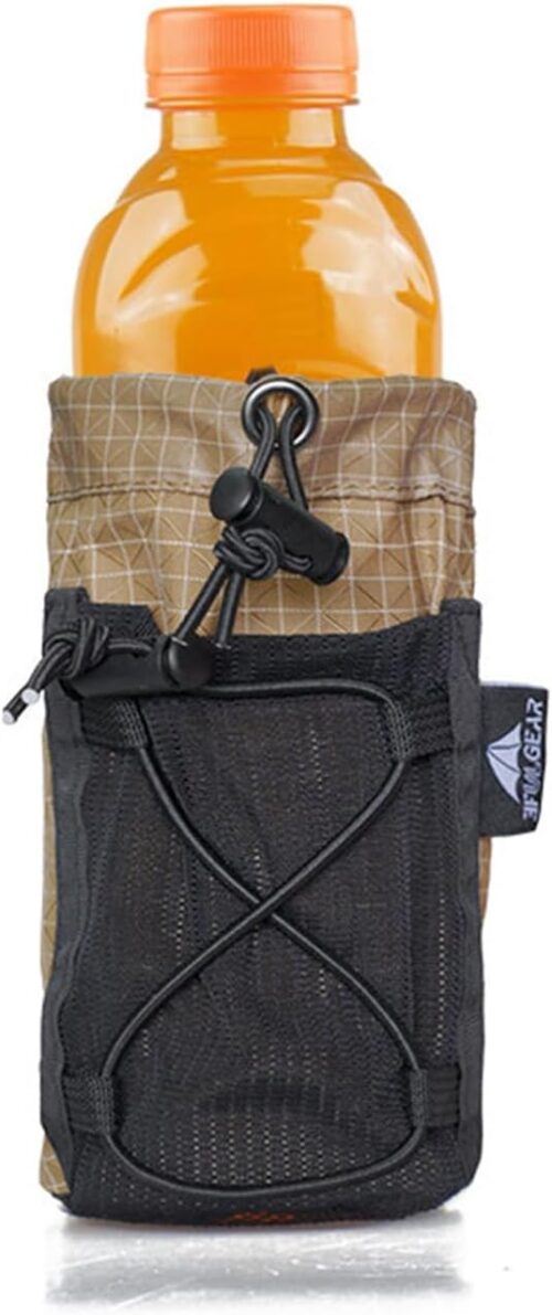 Water Bottle Sleeve for Backpack Shoulder Straps, Bottle Pouch Accessories, Adjustable Molle Water Bottle Bag for Camping Travel Fishing Outdoor Activities(Grey)