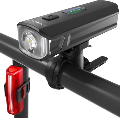 Bike Lights for Night Riding, 1200 Lumen Bicycle Front Headlight and Back Taillight with 4+5 Light Modes, USB Rechargeable Bright Bike Headlights for Cyclists and Commuters